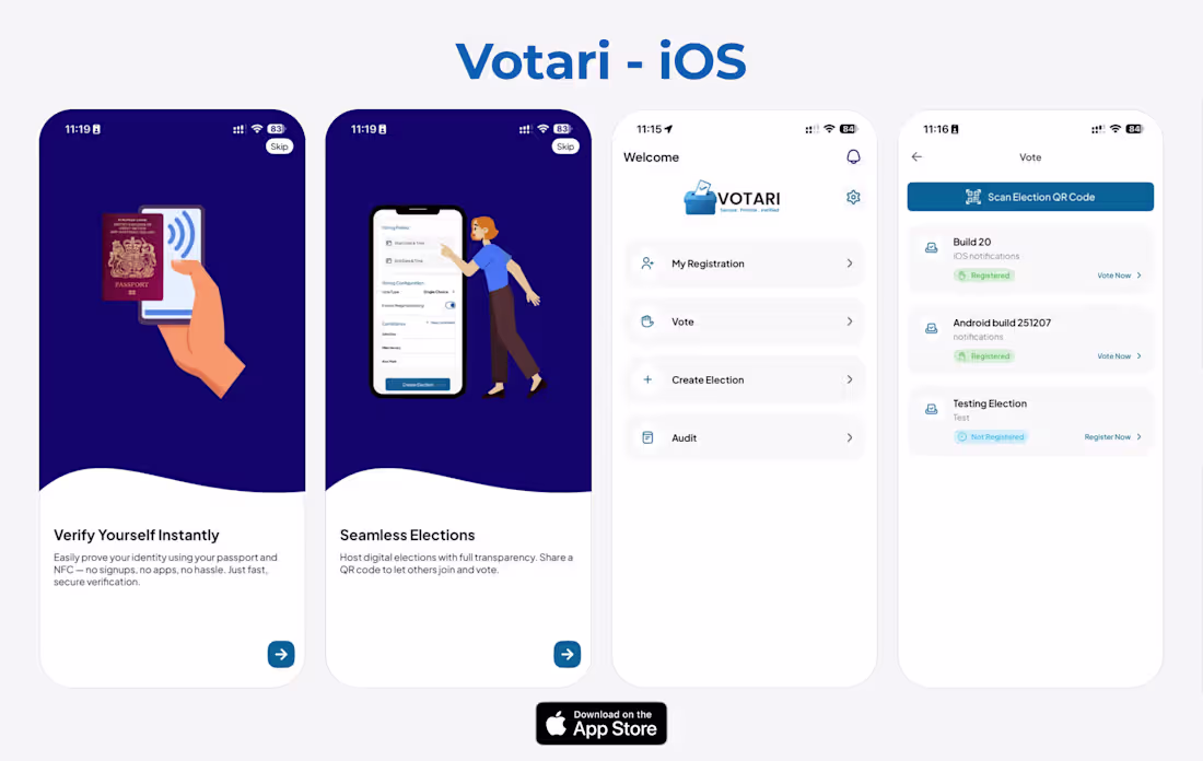Cover image for Votari — Blockchain Voting iOS App