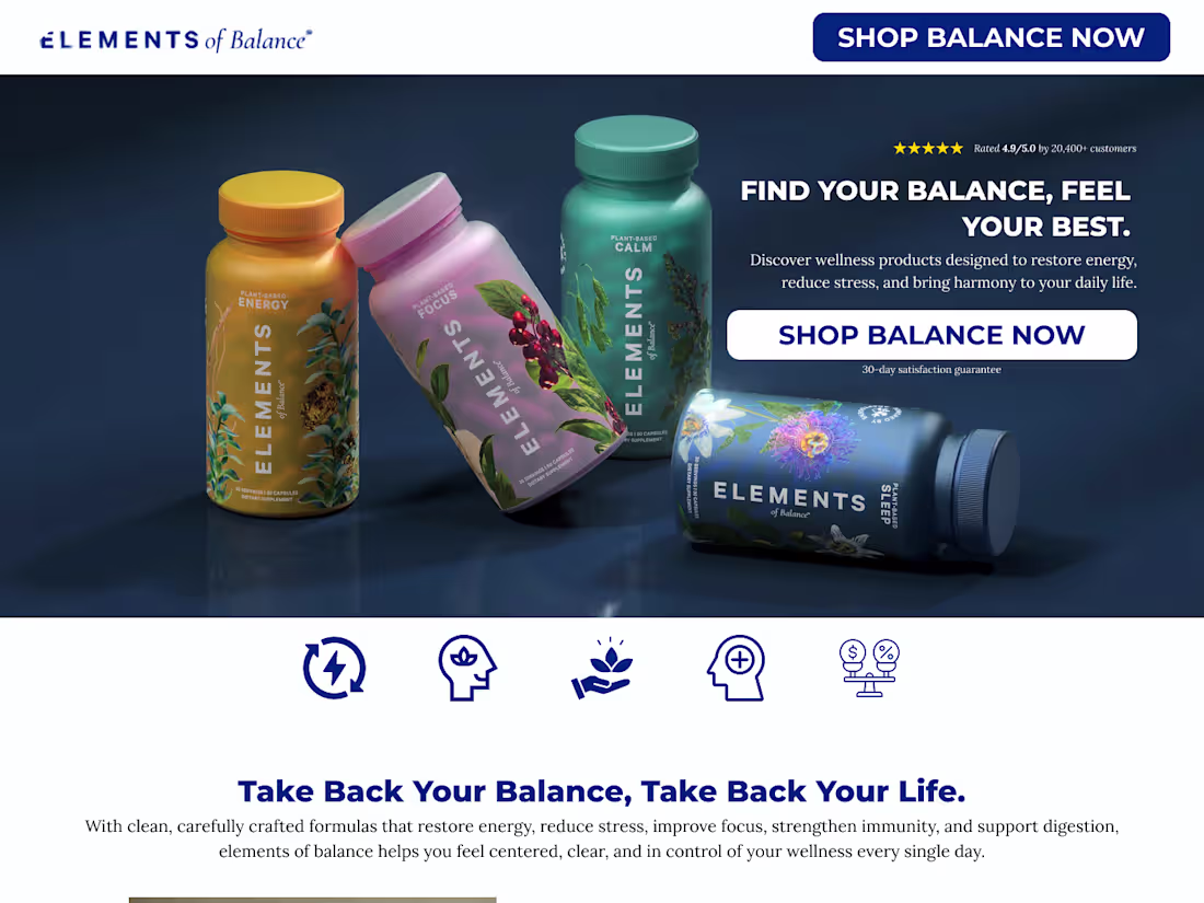 Cover image for Redesigning of elements of balance homepage