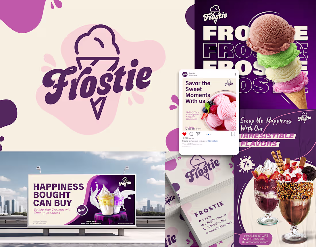 Cover image for Ice Cream Shop | Logo And Brand Identity on Behance