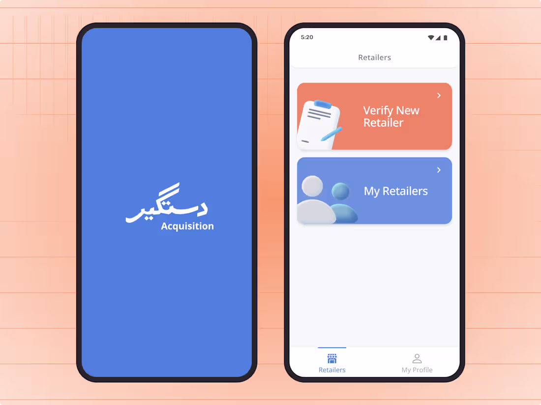 Cover image for Dastgyr Acquisition app to onboard new retailers