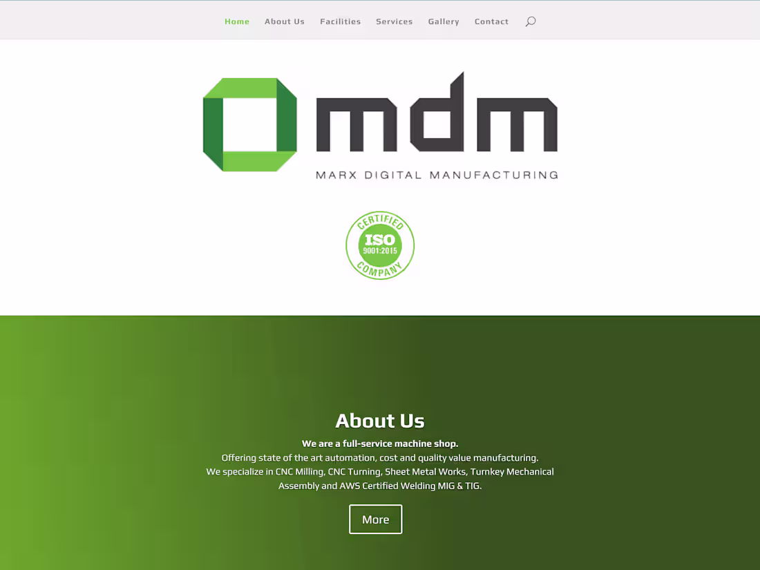 Cover image for Website for Marx Digital Manufacturing