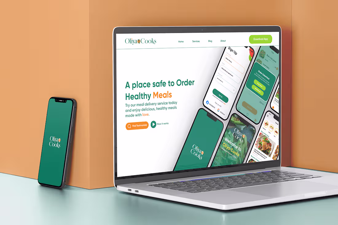 Cover image for Oliya Cooks -Diabetes-Friendly Meal Ordering App :: Behance