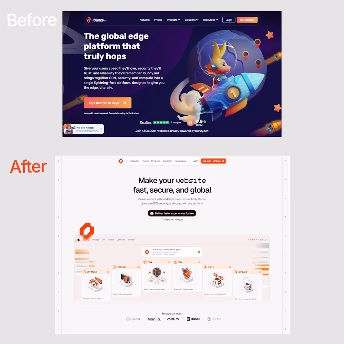 Cover image for I redesigned Bunny’s website.
Redesigned this