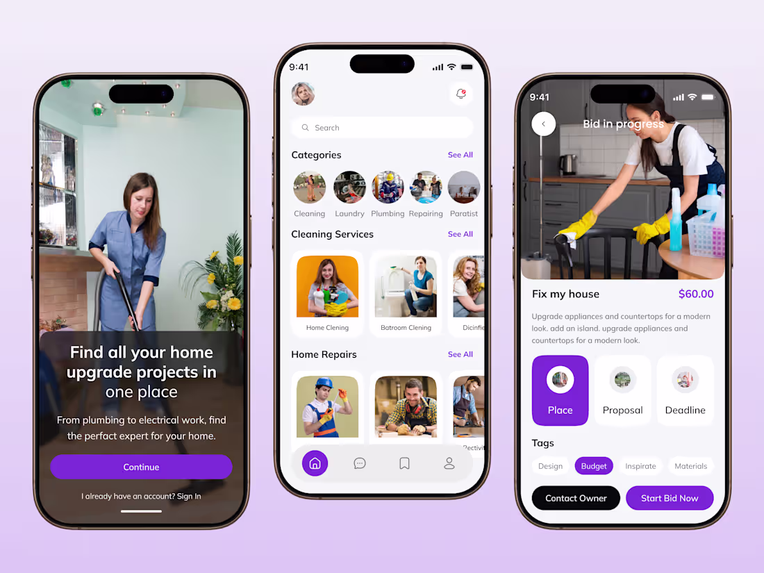 Cover image for Home Cleaning Service Mobile App