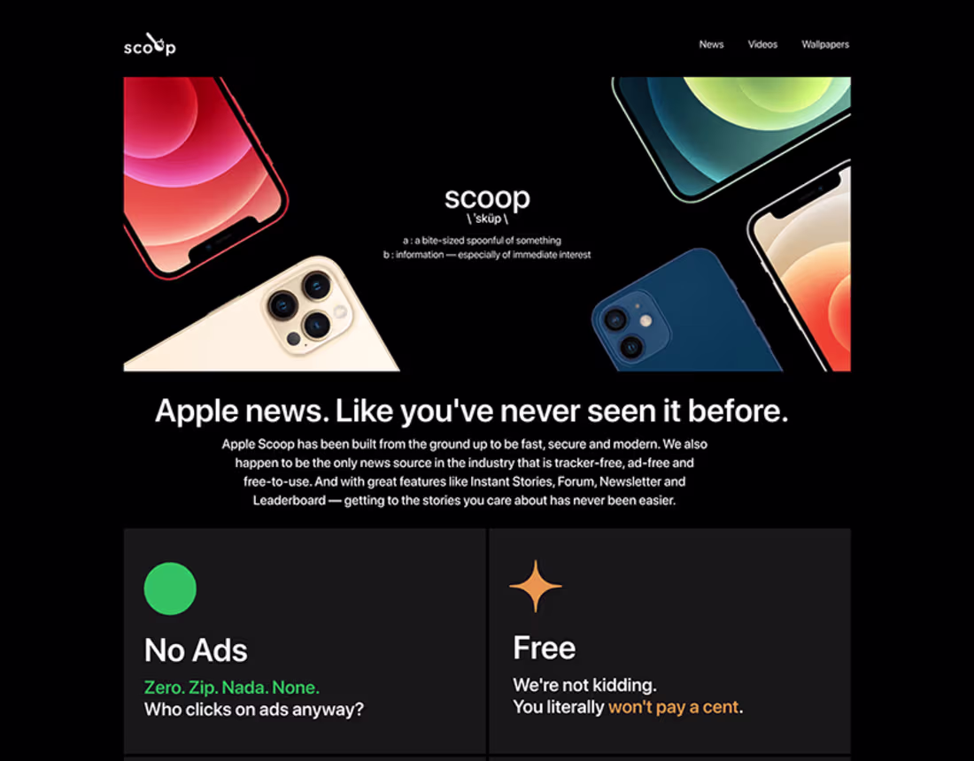 Cover image for Apple Scoop - About Page Design