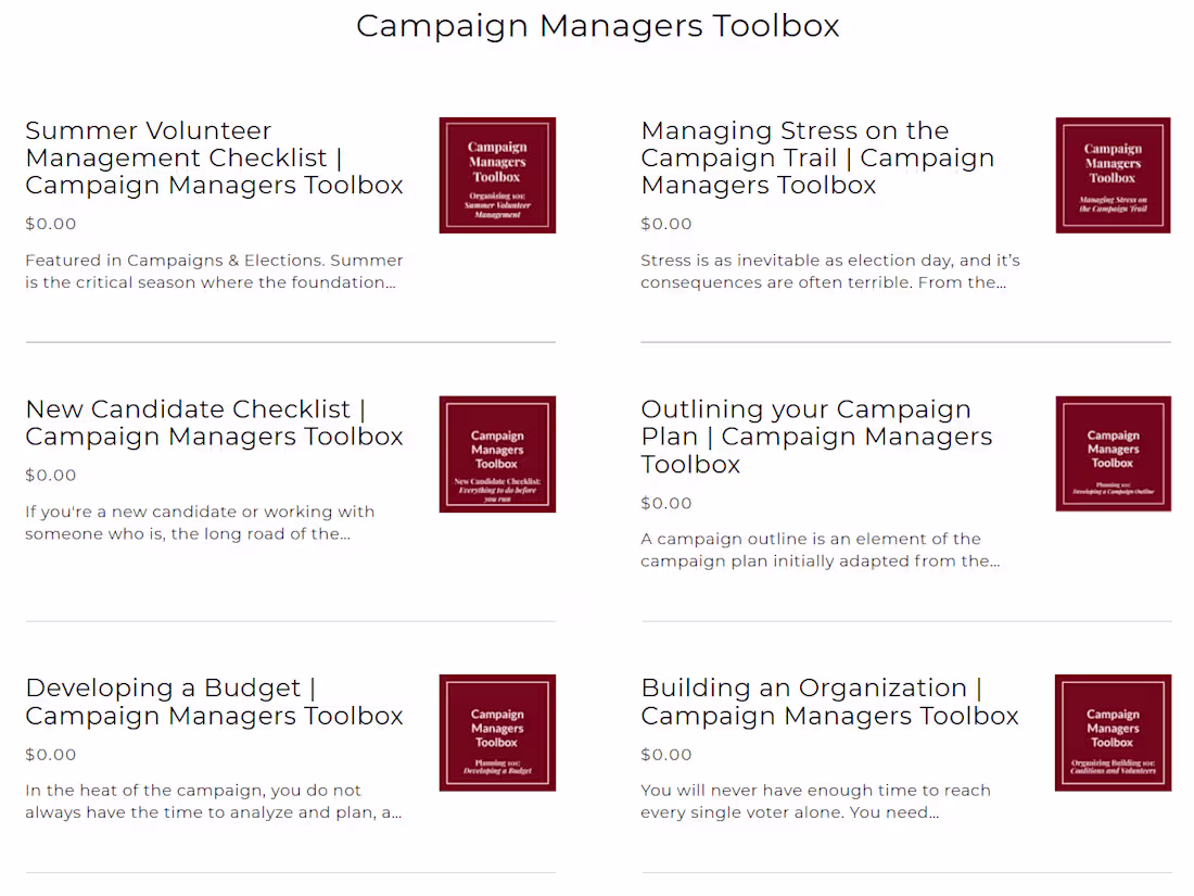 Cover image for Campaign Managers Toolbox - Free e-guides