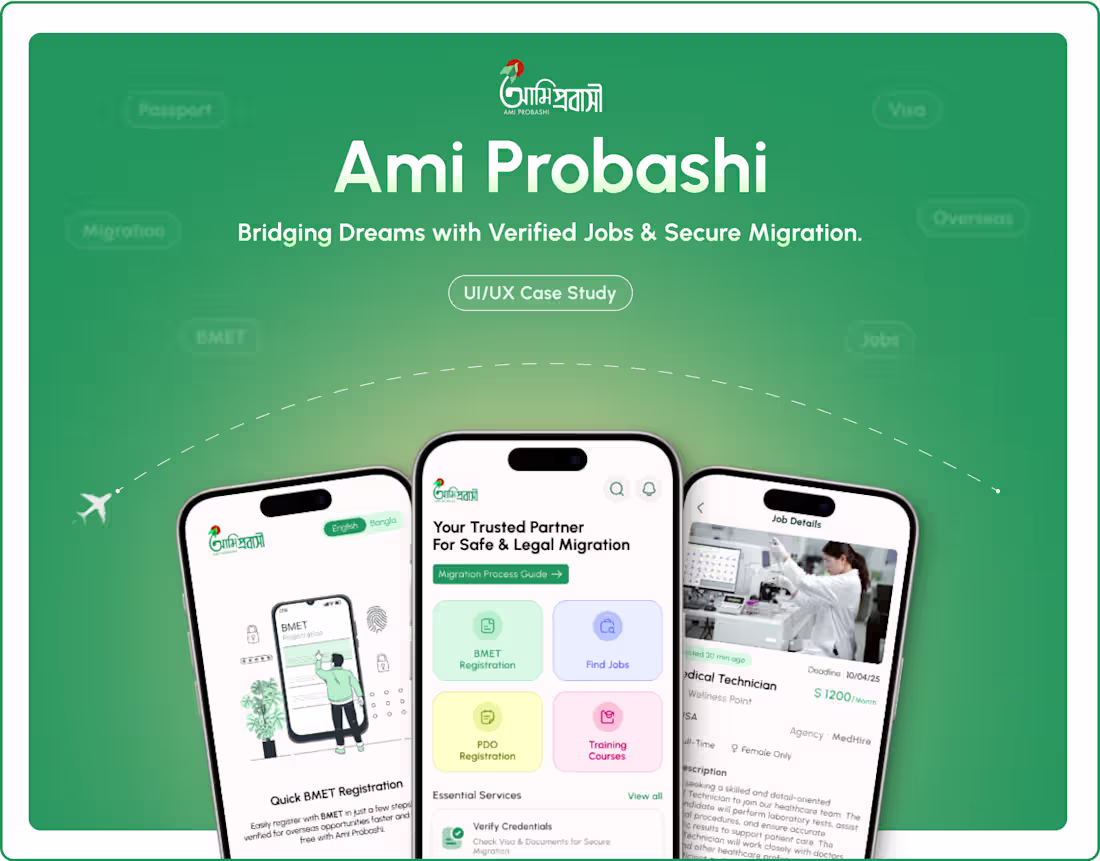 Cover image for Ami Probashi UI/UX Case Study
