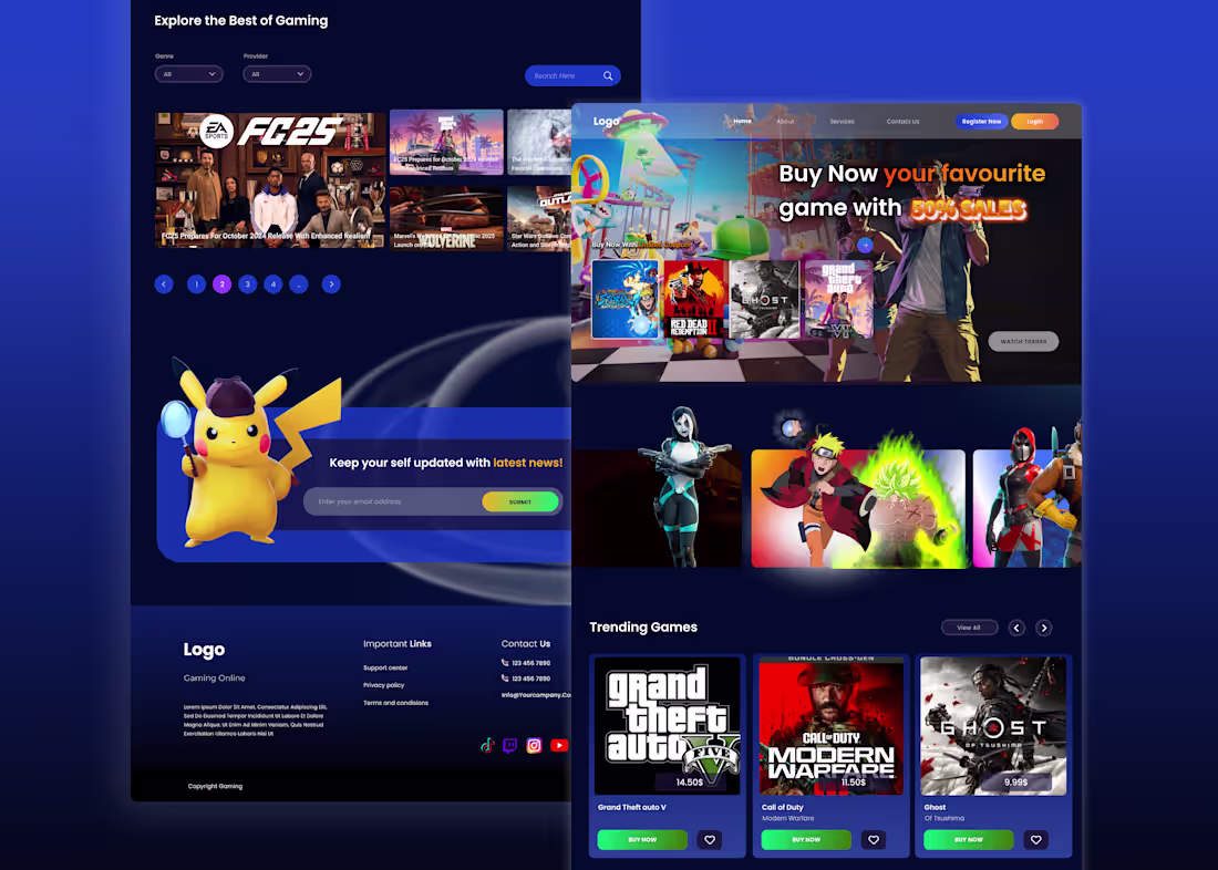 Cover image for Online Game Store - Landing