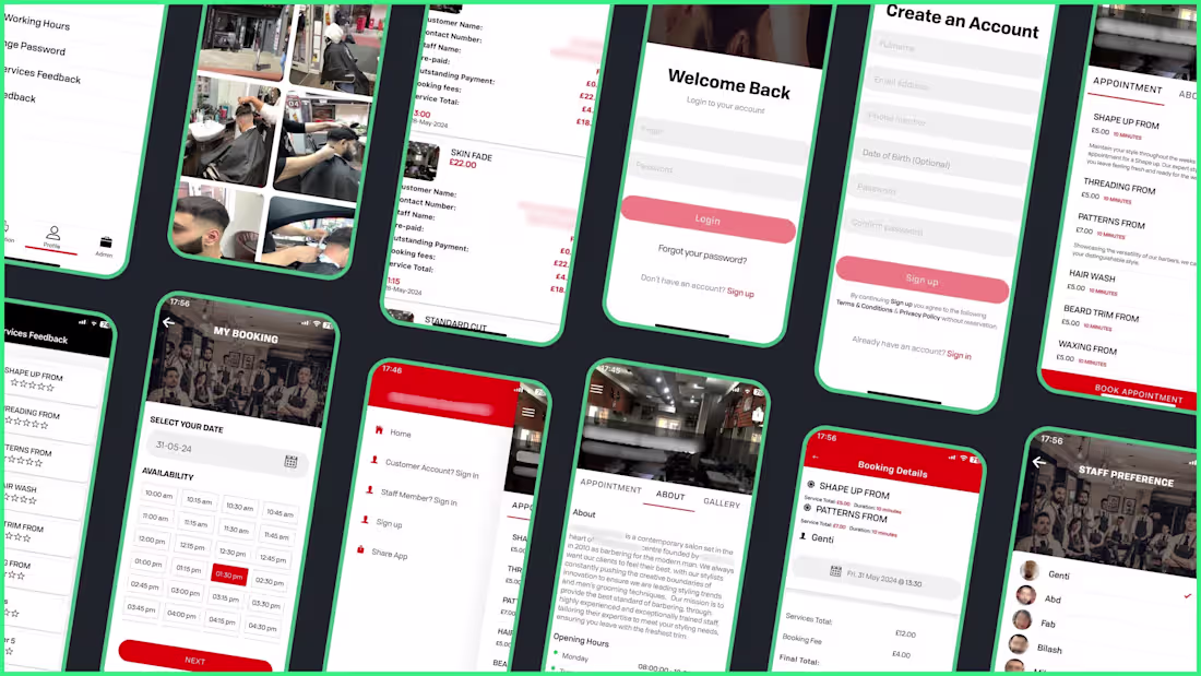 Cover image for Barber Appointment Booking Android/iOS App