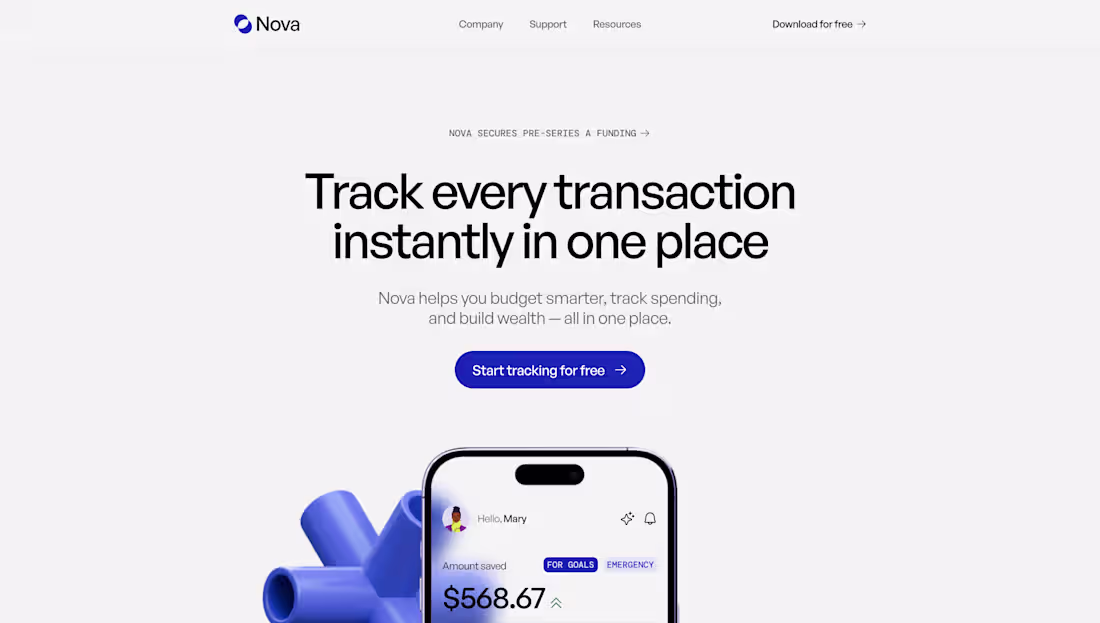 Cover image for Design of Nova Personal Finance Tool