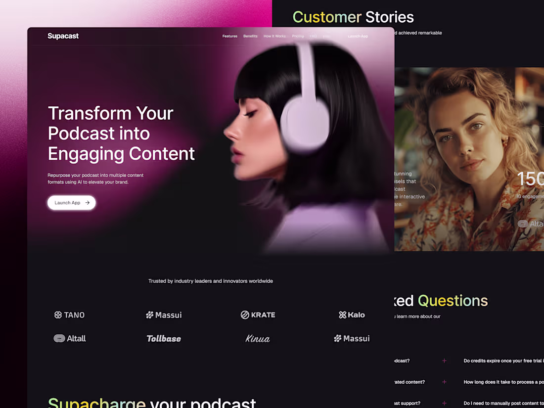 Cover image for Supacast AI Startup Website Design