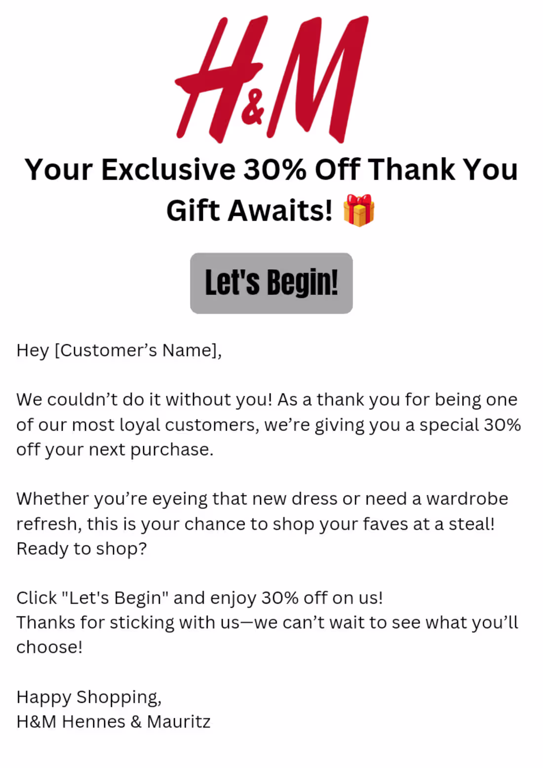 Cover image for H&M Email Copy 