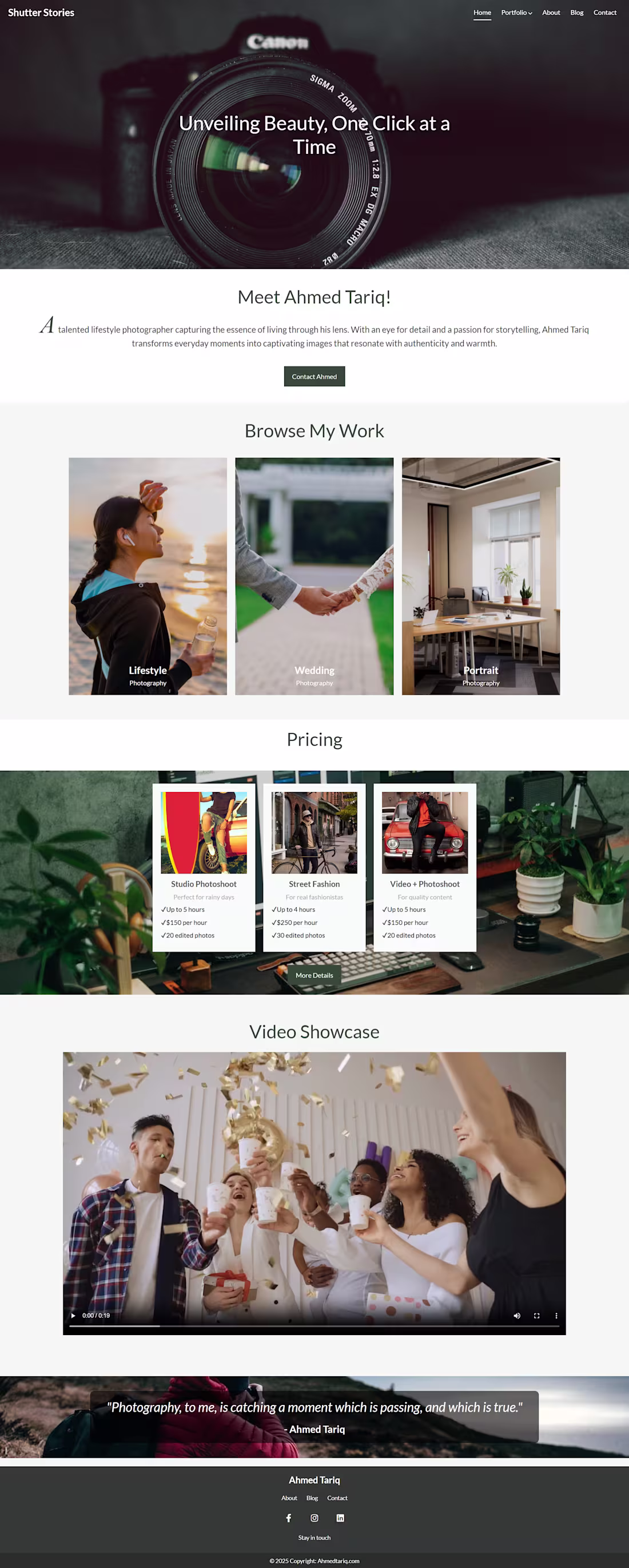Cover image for Shutter Stories - Photographer Portfolio Website