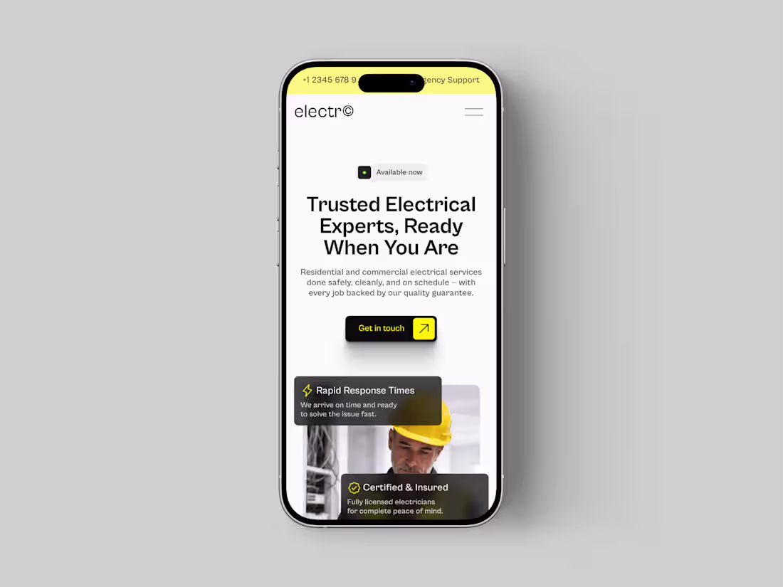 Cover image for Electrician Framer Template. Landed on