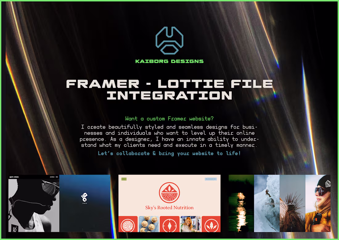 Cover image for Framer - Lottie File Integration