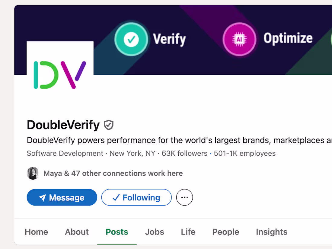 Cover image for Social Media Strategist and Marketer for DoubleVerify