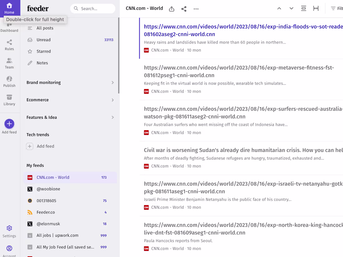 Cover image for Interactive Web App for RSS reader
