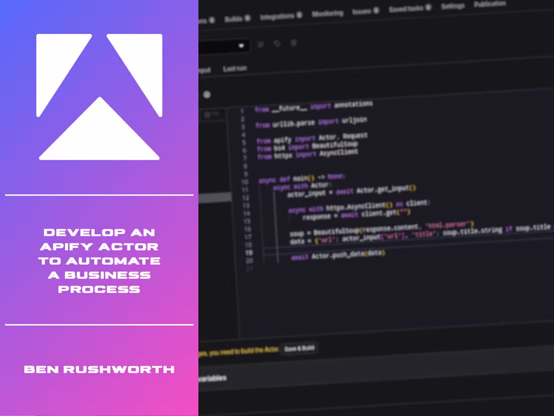Cover image for Automate Any Business Process Using Apify