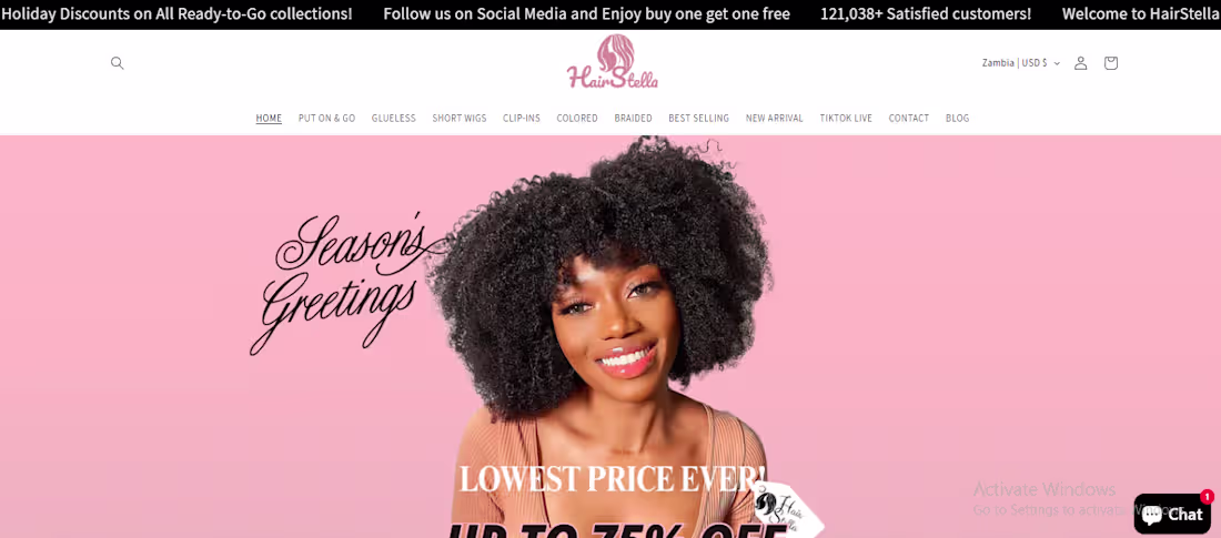 Cover image for Hairstella – E-commerce Wig Store Built for TikTok Audience