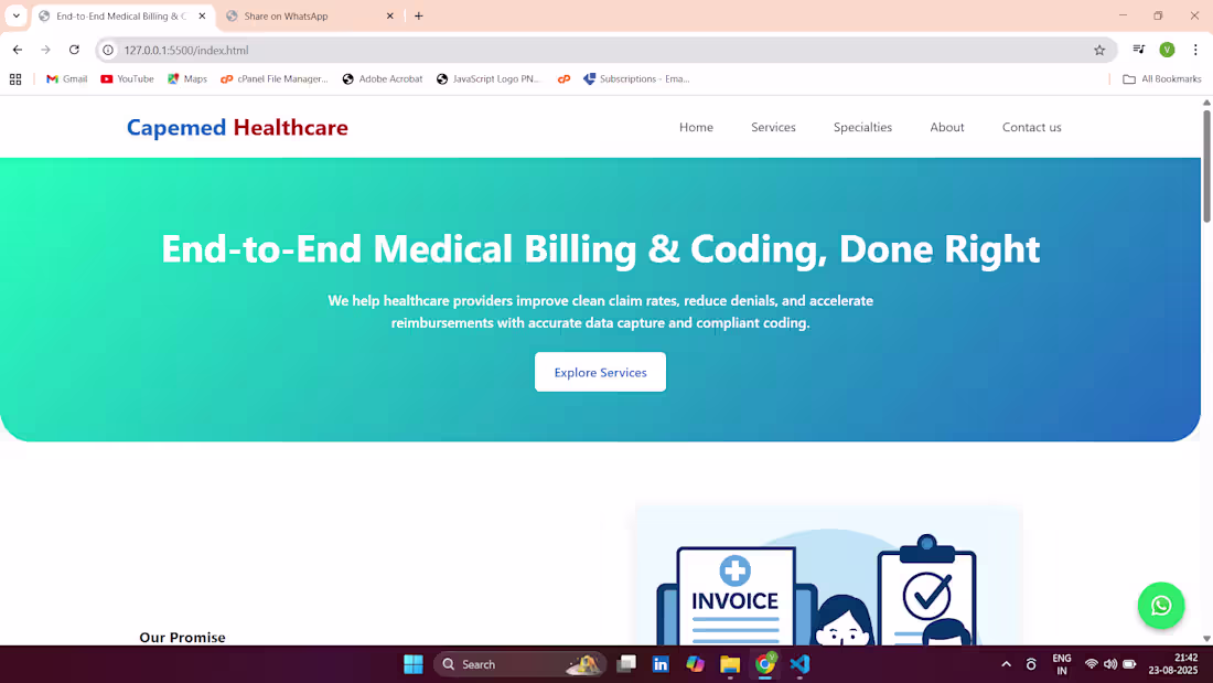 Cover image for Medical Billing Website: A web-based