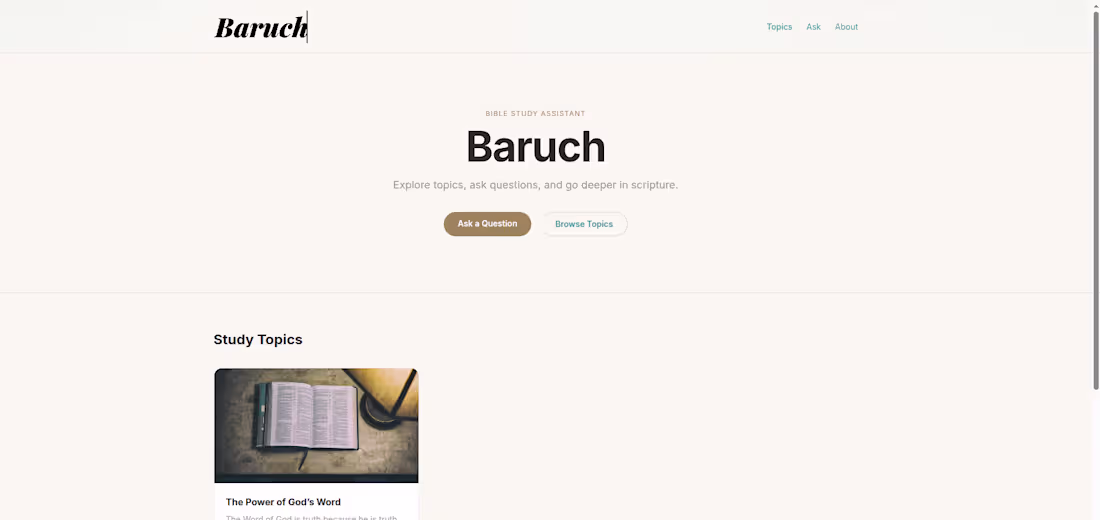 Cover image for Baruch is an AI assisted