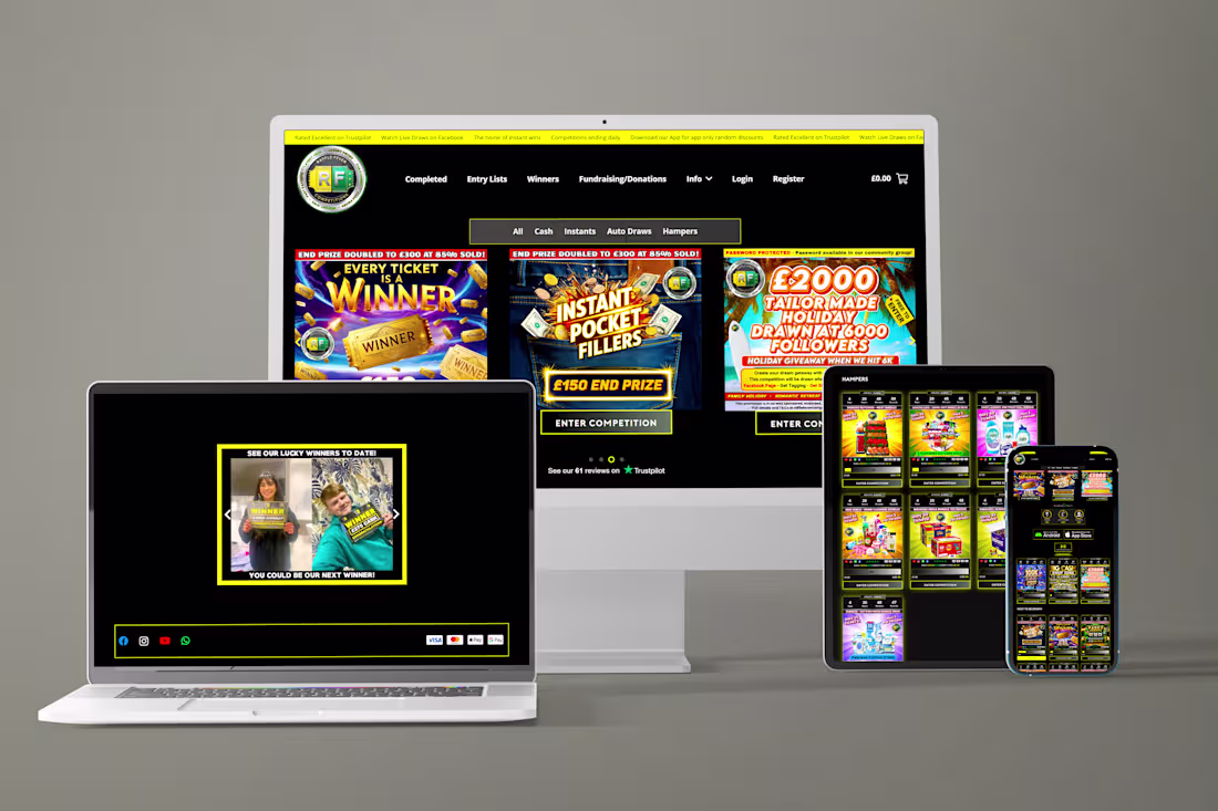 Cover image for I recently designed and developed this raffle website for a ...