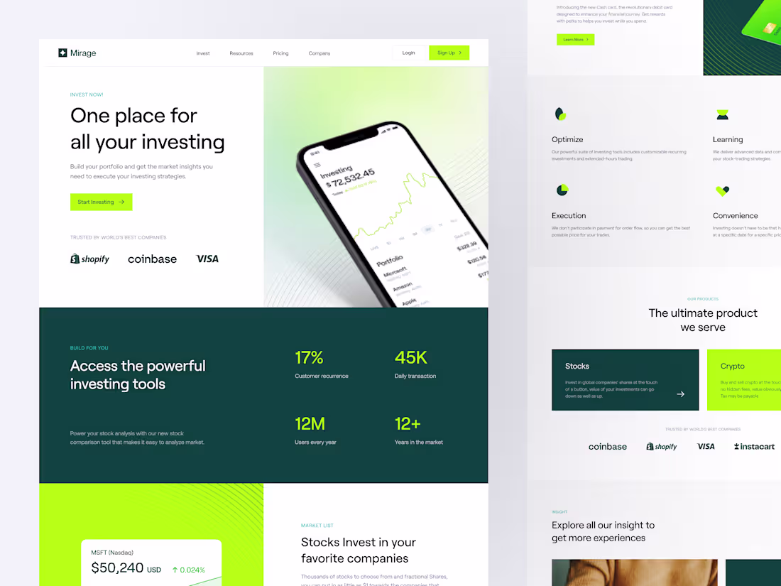 Cover image for Investment - Landing Page