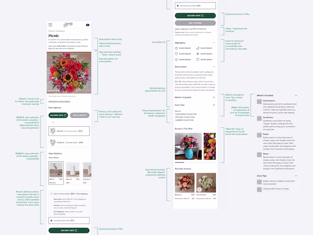 Cover image for Improved The Bouqs Company's Mobile Experience