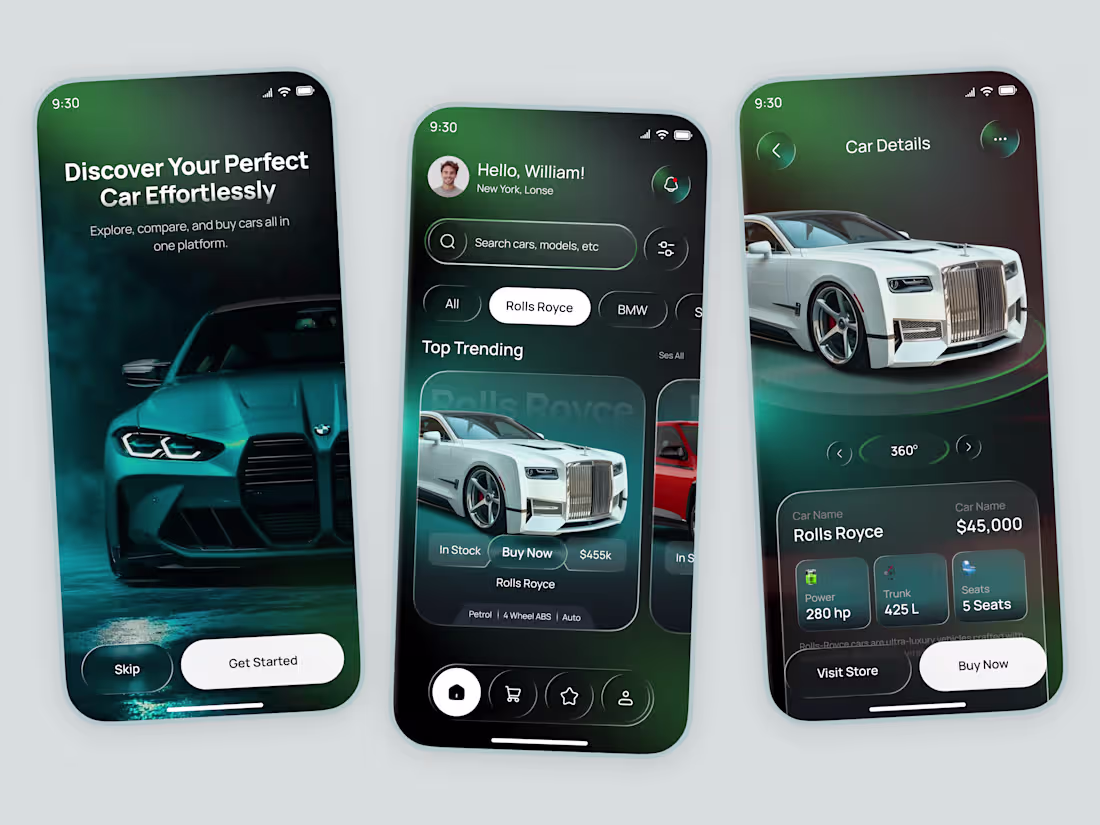 Cover image for Luxury Car App UI Better views: https://dribbble.com/shots/2...