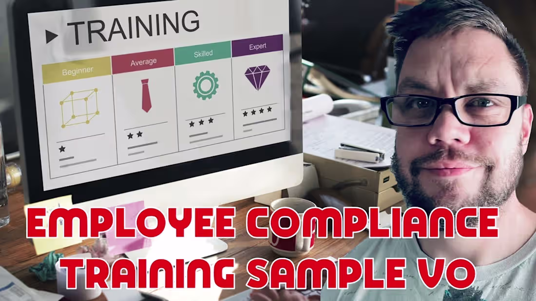 Cover image for Employee company training compliance onboarding voice over exam…