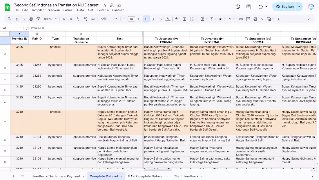 Cover image for AI Training: Indonesian Multilingual Dataset (NLI)
