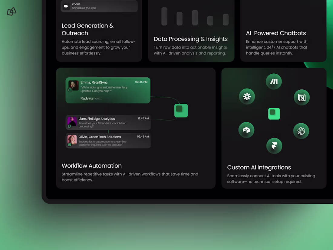 Cover image for AI automation agency site with smooth scrolling and hovers w...