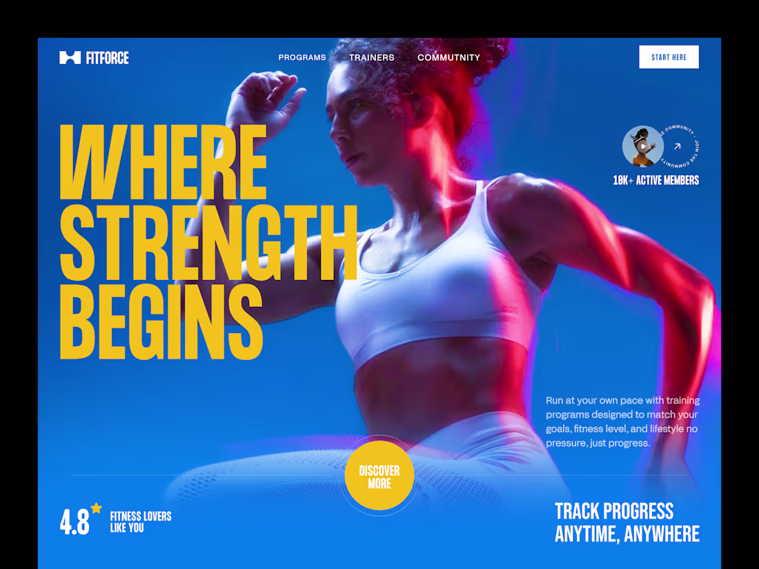 Cover image for FitForce — Fitness Website Design We designed FitForce to en...