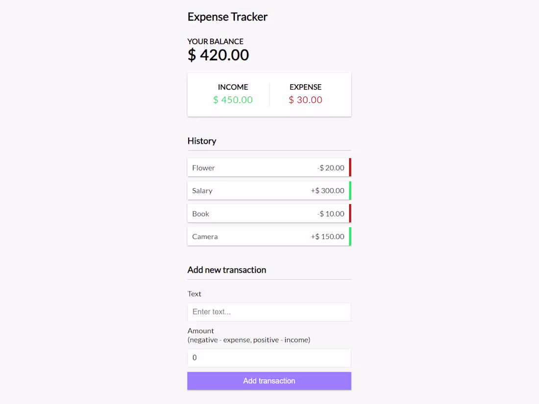 Cover image for expense tracker react