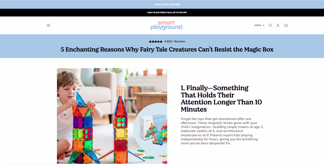 Cover image for My newly designed Replo Page on Shopify https://smartplaygro...