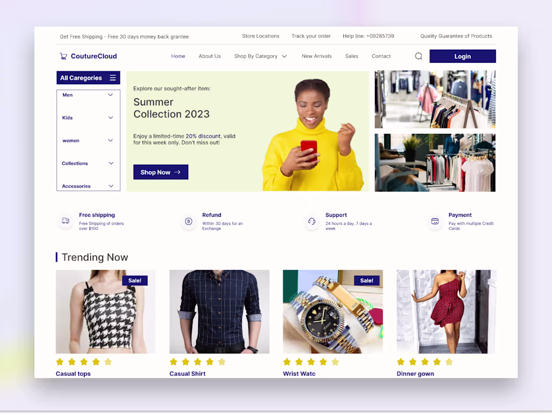 Cover image for UIUX Web Design Of Culturecloud Fashion Store 