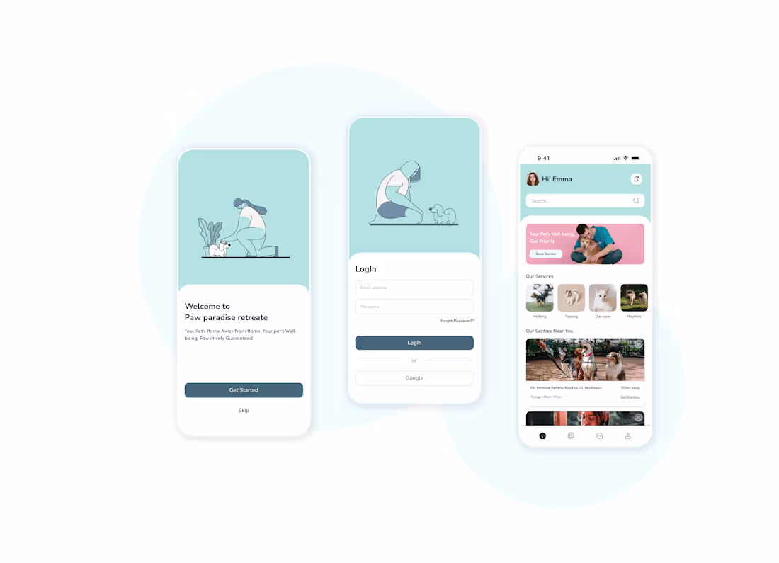 Cover image for Paw Paradise retreat: App Design