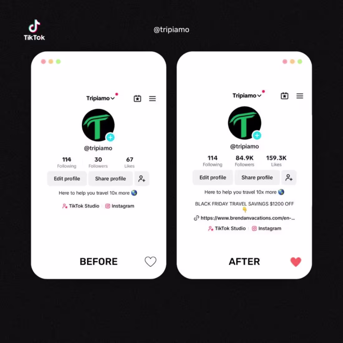 Cover image for Tripiamo Social Media Growth Campaign