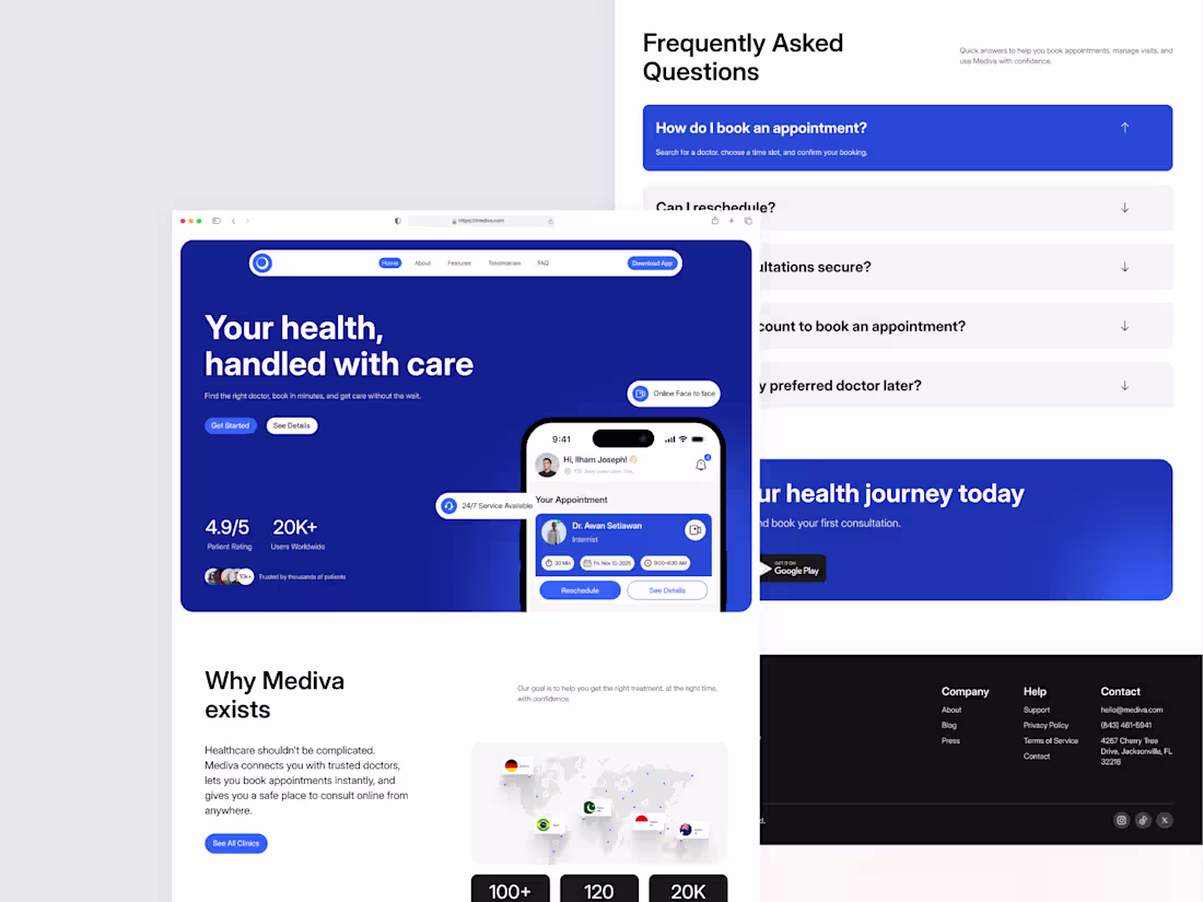 Cover image for Mediva - Doctor Appointment Landing