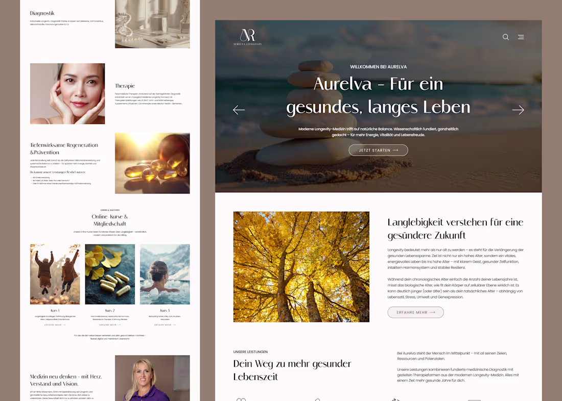 Cover image for Aurelva – Longevity Website Design