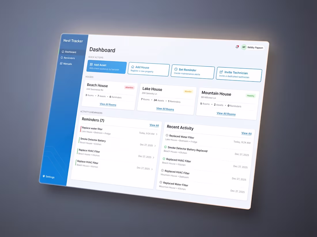 Cover image for Nest Tracker — AI Home Management Platform