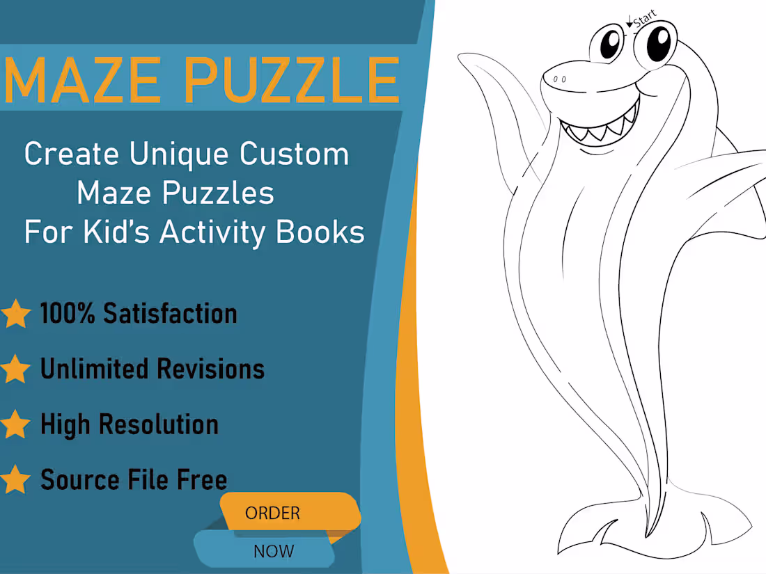Cover image for I will design unique mazes, crossword, and word search puzzles .