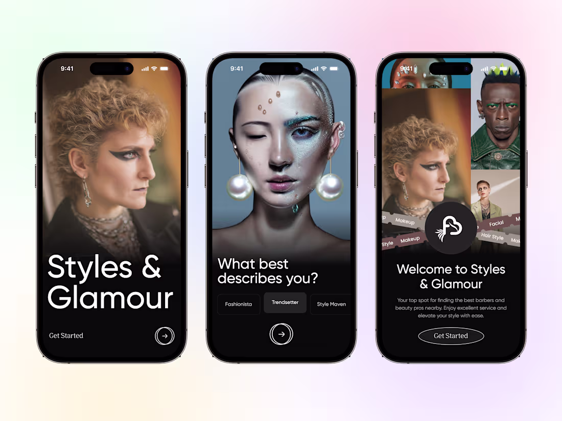Cover image for Beauty & Grooming App Onboarding UI