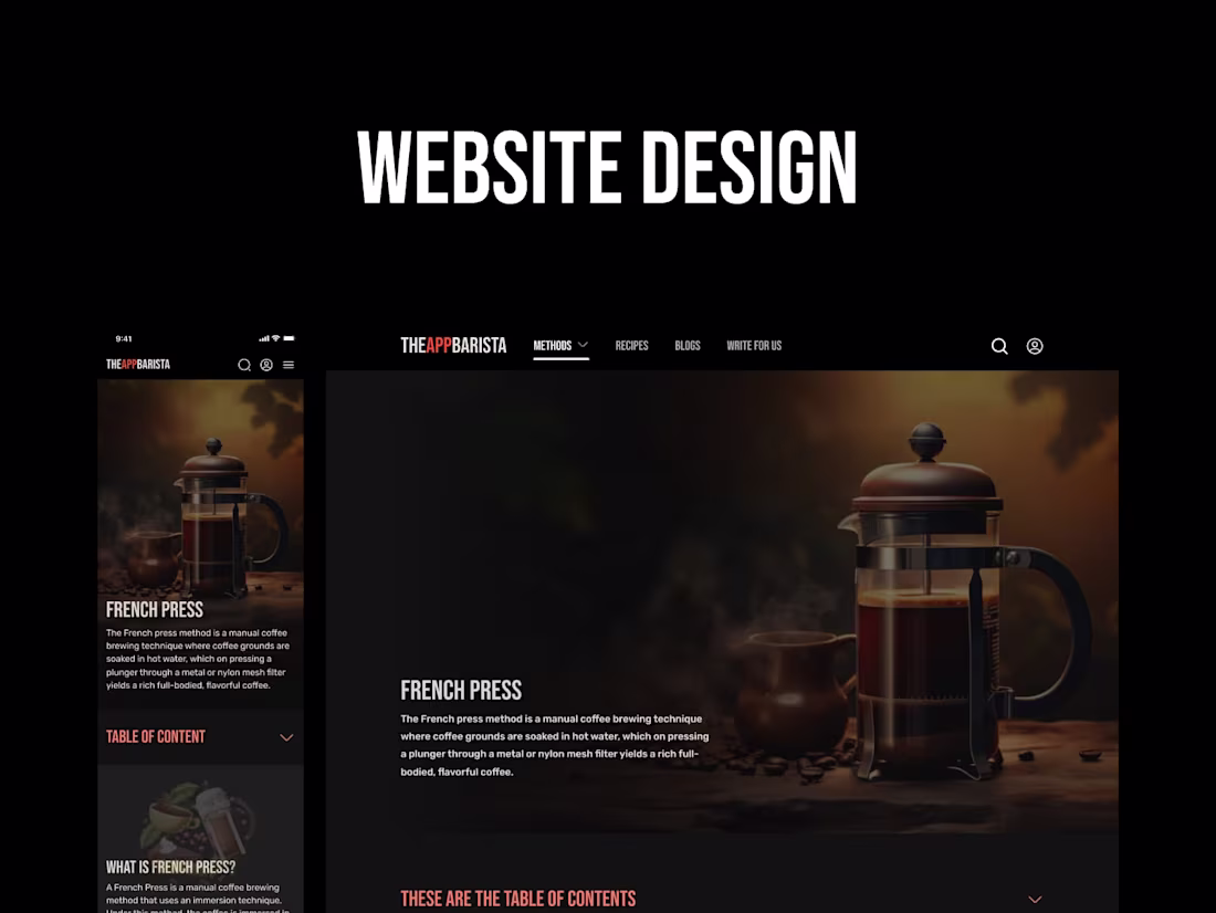 Cover image for Website Design for The App Barista