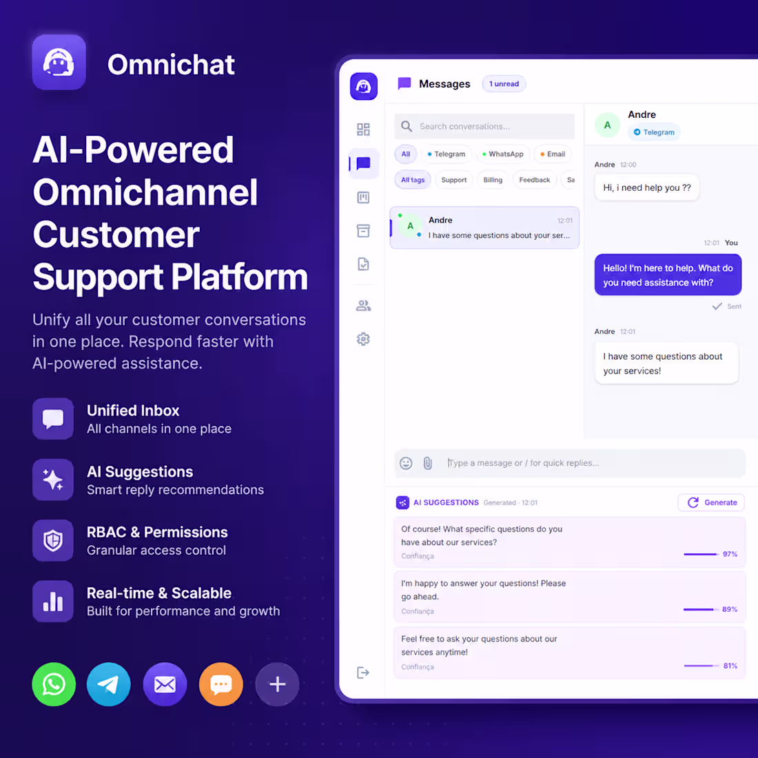 Cover image for AI-Powered Omnichannel Customer Support Platform