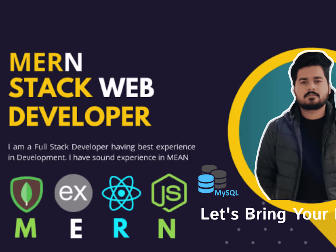 Cover image for Full-Stack Developer | React | Node