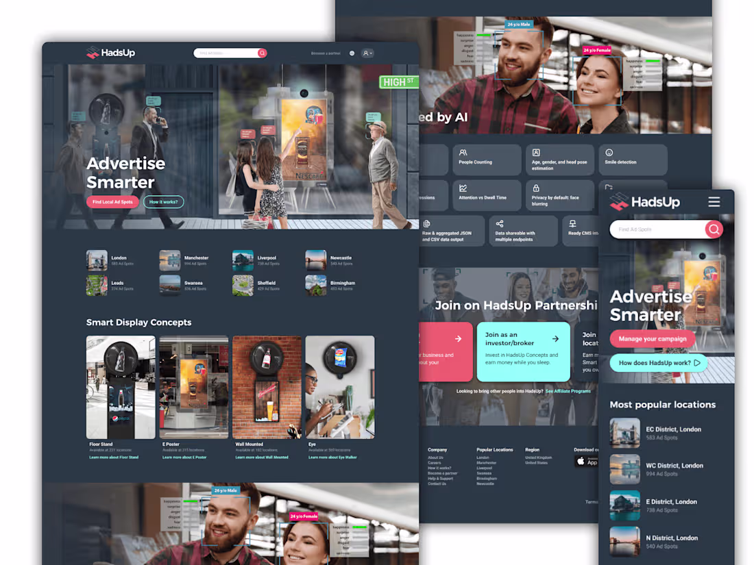 Cover image for HadsUp Website and App Design