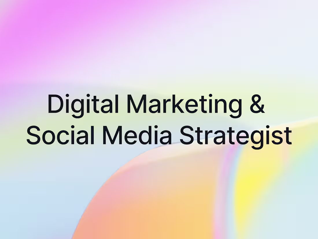 Cover image for Digital Marketing & Social Media Strategist