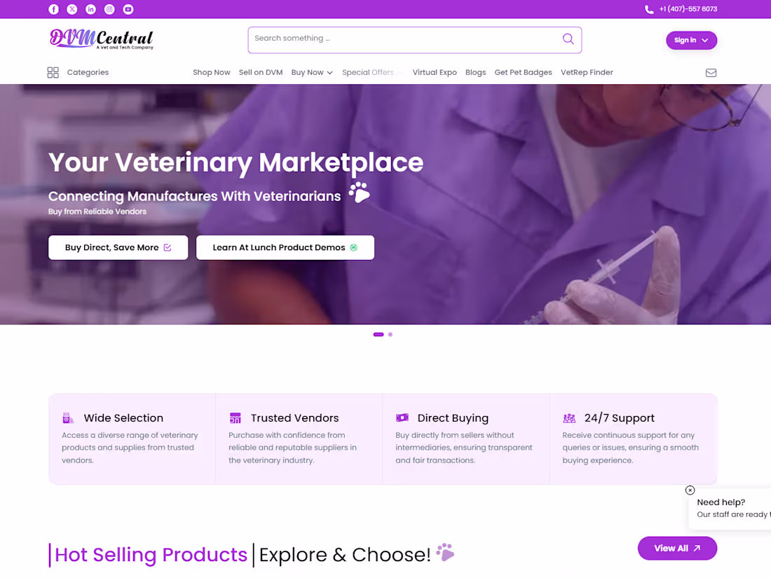 Cover image for DVM Central - Multi-Vendor Marketplace for Medical Instruments