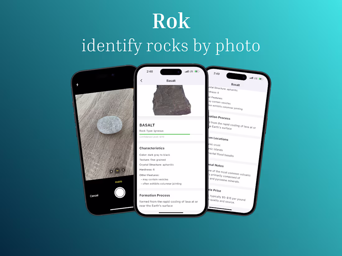 Cover image for Rok - AI-Powered Rock Identifier App Development
